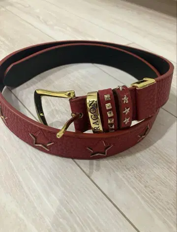 DRAGON 빨간색 스터드 벨트 약 110cm