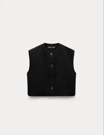 ZARA ZW COLLECTION 버튼 베스트 상의