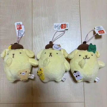 폼폼푸딩 봉제 인형 마스코트 스트랩 키링 헤이세이 레트로