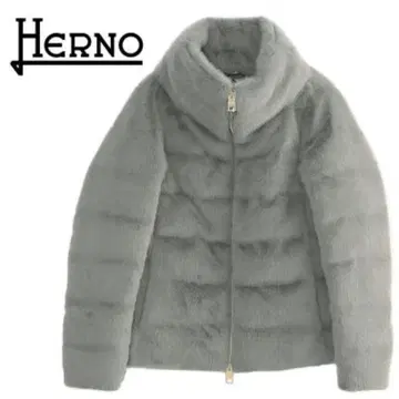 Herno 그레이 퍼 스타일 다운 자켓