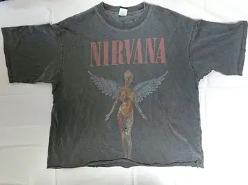 NIRVANA 닐바나 티셔츠 밴 티셔츠 천사 페이드 데미지