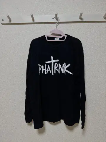 PHATRNK 블랙 긴팔 상의 롱T