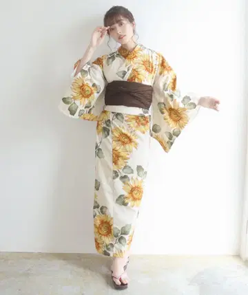 유카타 쿄에츠 요카산산 노랑 해바라기 4종 세트