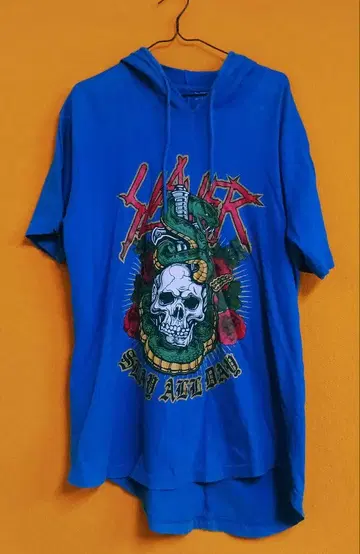 슬래시 메탈 밴드 SLAYER 스컬 x 스네이크 타투 디자인 티셔츠