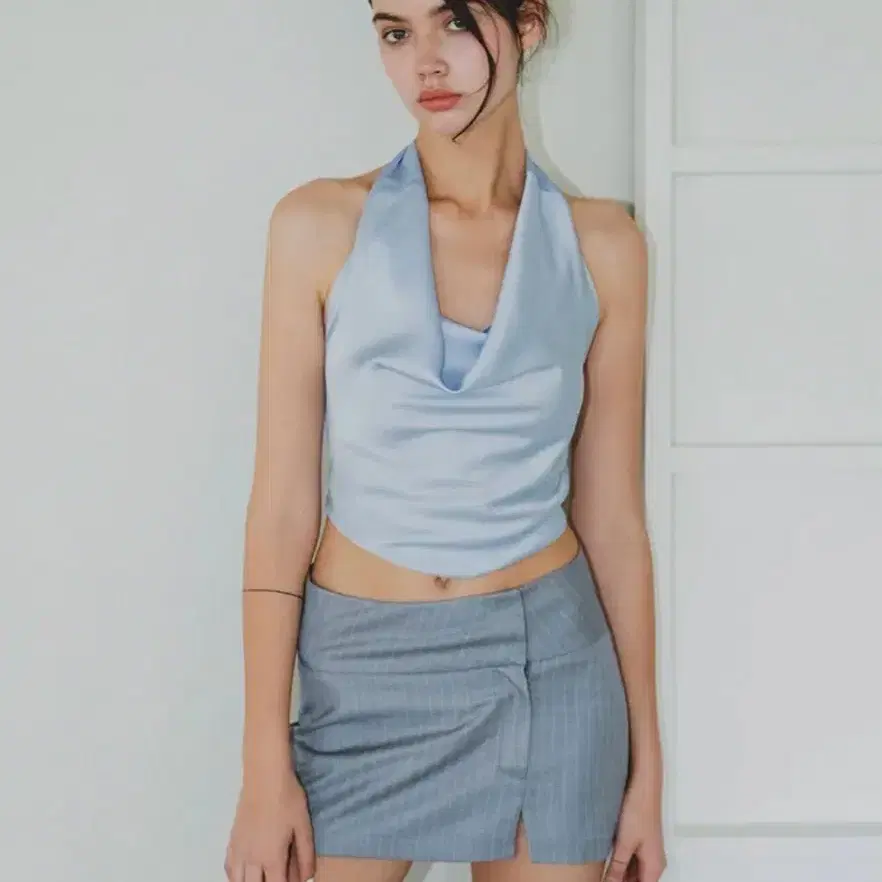 Not your roseノットユアローズDraping Halter Top 37th Reorder][Jennie wears]Draping Halter Top (Navy) - Not