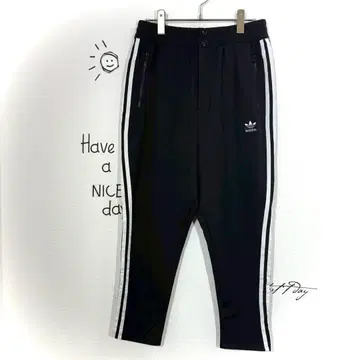 adidas 저지 팬츠 (XL 상당) 트레포일 로고 사이드 라인 블랙