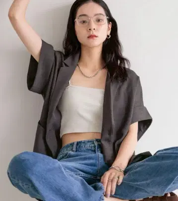 새상품 LOWRYSFARM 바스켓 자켓 차콜 그레이 프리