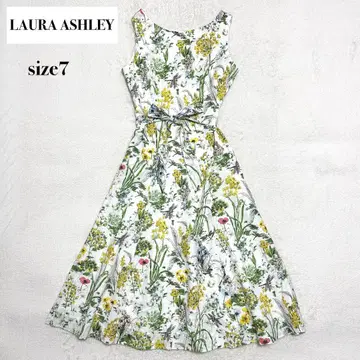 미사용 LAURA ASHLEY 꽃무늬 벨트 리본 슬리브리스 원피스