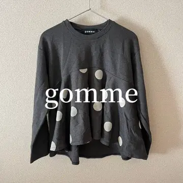 gomme 그레이 도트 무늬 긴팔 상의