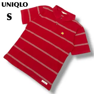 UNIQLO [ S ] 레드 스트라이프 반팔 피케 셔츠 콜라보