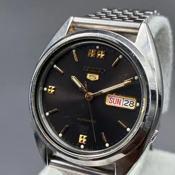 세이코 5 데이데이트 블랙 오토매틱 80년대 빈티지