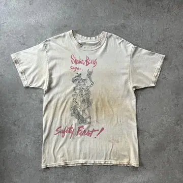80s90s 샤카 bones t셔츠 화이트 스컬 스케이트