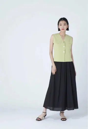 natural beautybasic 마이크로 깅엄 플레어 스커트