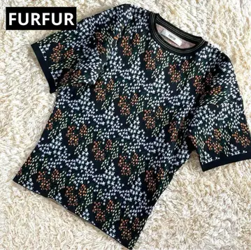 FURFUR 자카드 니트 반팔 꽃무늬 FLOWER PATTERN