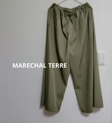 새상품급 MARECHAL TERRE 올리브 그린 와이드 팬츠 허리밴딩