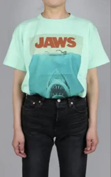 JAWS 그래픽 티셔츠 M 민트 그린
