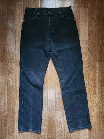 90년대 USA제 Wrangler 블랙 데님 팬츠 브로큰 데님