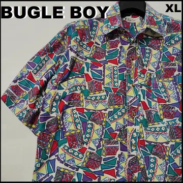 BUGLE BOY 뷰글 보이 바글 보이 반팔 셔츠 올 패턴 멀티 XL