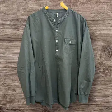 26T1 DUFER XL 밴드 카라 셔츠 긴팔 셔츠 풀오버