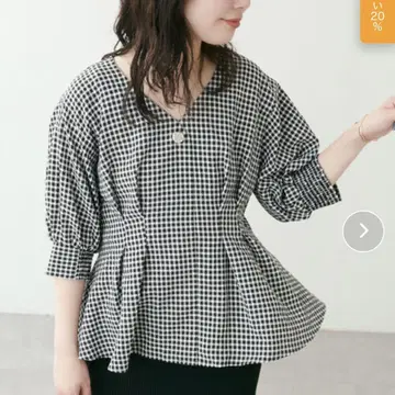 natural couture 내추럴 꾸뛰르/페플럼 5부 소매 블라우스
