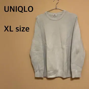 [ UNIQLO ] 남성용/긴팔 니트/심플/무지/스카이블루/라이트 블루