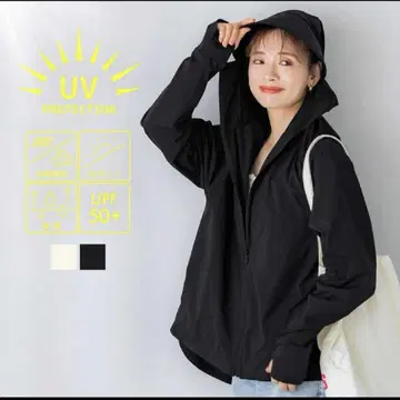 UV 컷 플레어 후드티 coca 코카 블랙 M