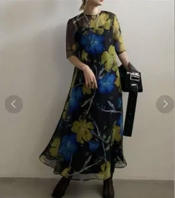 SCAN FLOWER CHIFFON DRESS