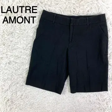 LAUTRE AMONT 블랙 컬러 하프 기장 캐주얼 팬츠