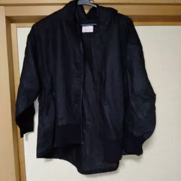 Mao made 블랙 린넨 후드티