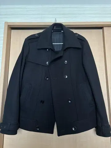 D&G 더블 브레스트 피코트 블랙