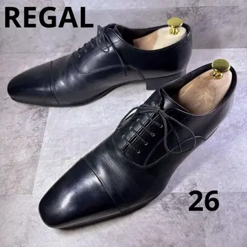 고품질 REGAL 리갈 스트레이트 팁 26 천연 가죽 블랙 10LR