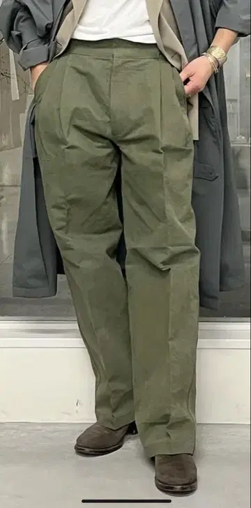 24SS RAINMAKER 와시 캔버스 슬랙스 OLIVE