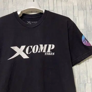 미군 방출품 XCOMP Tires 티셔츠 기업 미국 빈티지 의류 M 블랙