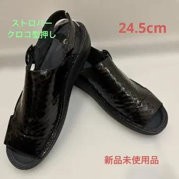 스트로바 컴포트 슈즈 블랙 악어 엠보싱 24.5cm (UK6/폭 G)