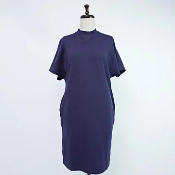 HYKE 하이넥 티셔츠 원피스 네이비 사이즈 1*VC146