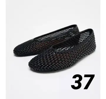 미사용 새상품 자라 뜨개질 발레 슈즈 37 플랫 슈즈