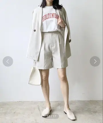Lian 마블링 린넨 라이크 자켓 & 숏팬츠