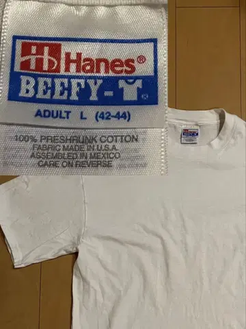 Hanes Beefy-T 화이트 티셔츠 L 사이즈