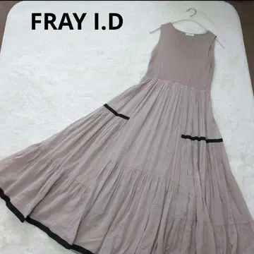FRAY I.D 도킹 니트 콤비 티어드 원피스 베이지