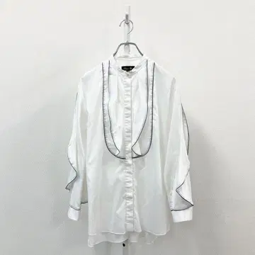54g10 [새상품급] 드로어 밴드 카라 파이핑 긴팔 셔츠 36