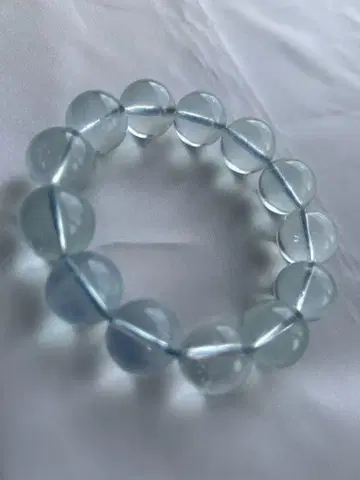 [레어] 환상의 아쿠아 마린 엔젤 로즈 팔찌 극상 빅볼 16~17mm