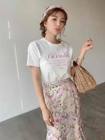 eimyistoire 새틴 머메이드 플라워 스커트