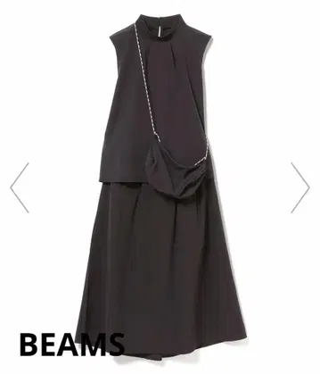 BEAMS 블랙 슬리브리스 스커트 셋업 데이트 관혼상제 예쁜 여름