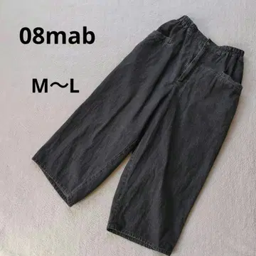 08맵 이지 와이드 데님 허리밴딩 블랙 사이즈 M~L