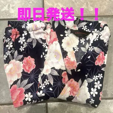 Ichimonne 네이비 꽃무늬 진베이 축제 여름