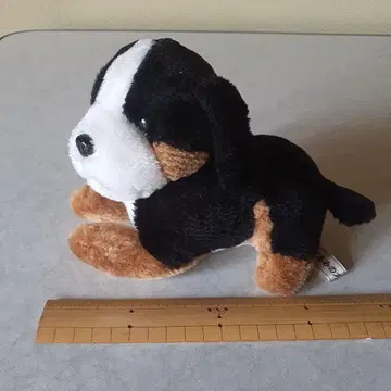 개 봉제 인형 블랙과 브라운