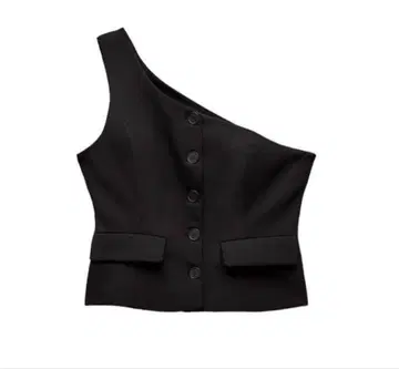 완판템 ZARA 자라 비대칭 베스트 BLK S 사이즈