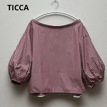 티카 스트라이프 보트넥 풀오버 셔츠 7부 소매