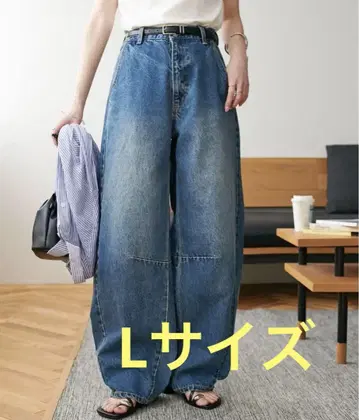 디스코트 빈티지 가공 데님 커브 팬츠