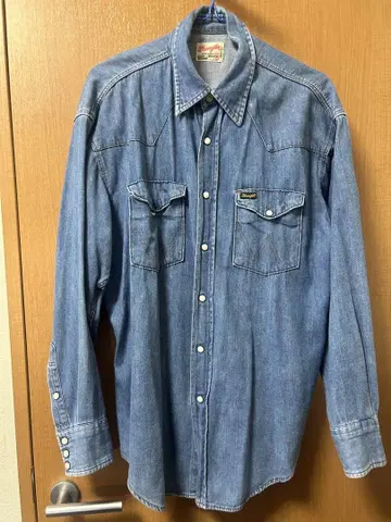 Wrangler 남성용 데님 셔츠 LARGE